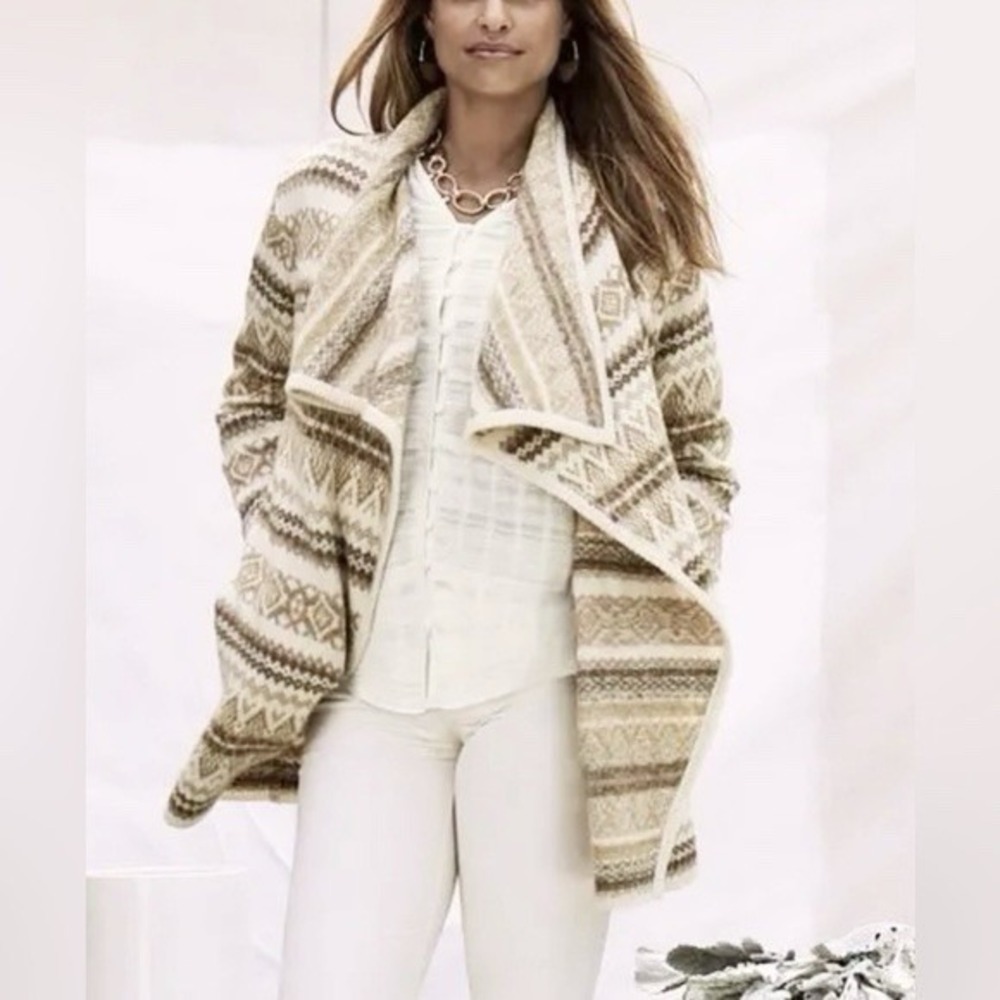 Matilda Jane Good Hart GH Deveaux Bank Womens Fair Isle Sweater‎ Jacket Large L